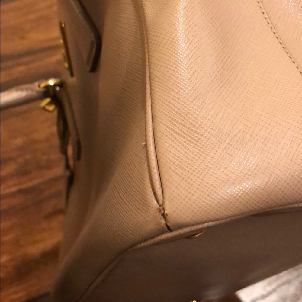 Prada Taupe Leather Satchel with Gold Hardware - Picture 5 of 8